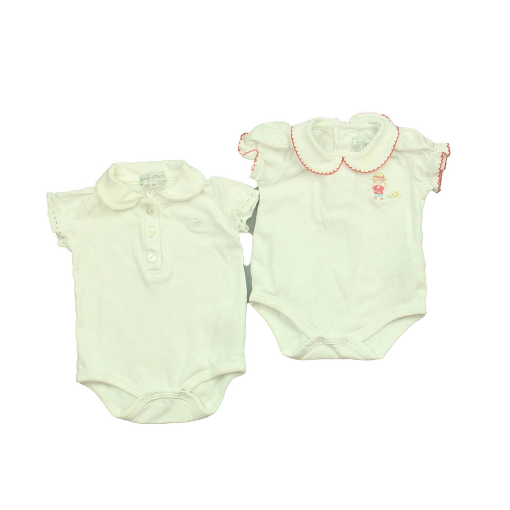 Baby Cottons Girls White Onesie size: Newborn